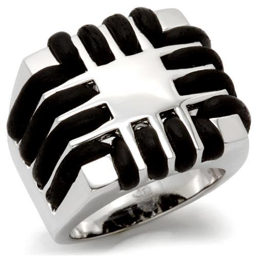 JCE123 Rhodium Brass Ring with No Stone
