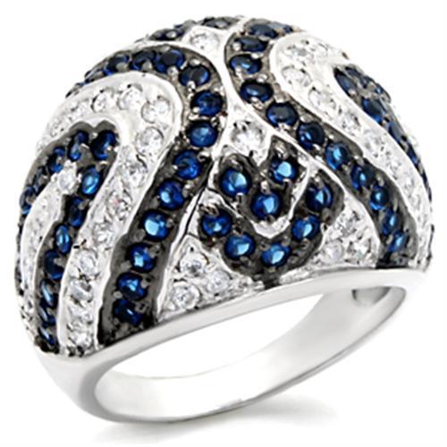 JCE118 Rhodium + Ruthenium 925 Sterling Silver Ring with Synthetic Spinel in Montana