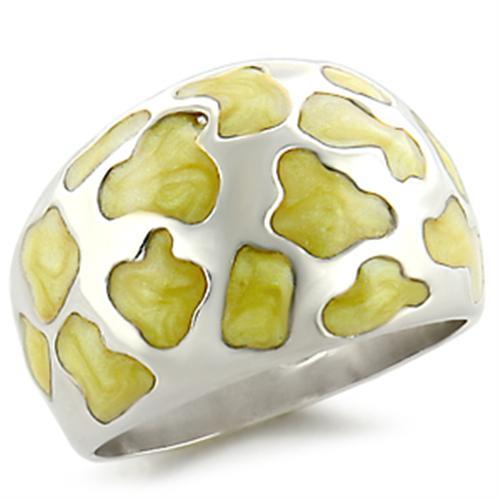 JCE206 High-Polished 925 Sterling Silver Ring with Epoxy in Peridot
