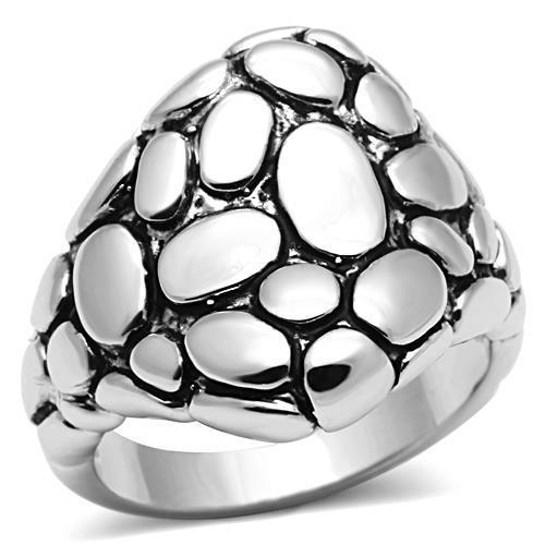 JCE047 Rhodium Brass Ring with No Stone