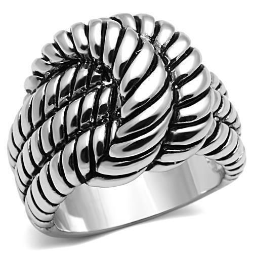 JCE061 Rhodium Brass Ring with No Stone