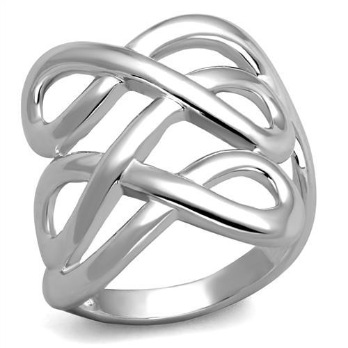JCE1076 Rhodium Brass Ring with No Stone