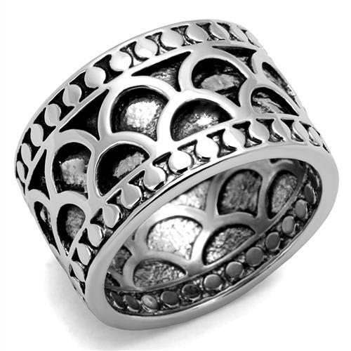 JCE1309 Rhodium Brass Ring with Epoxy in Jet