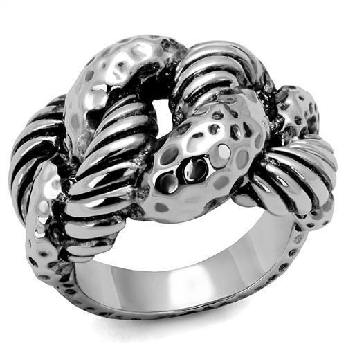 JCE1310 Rhodium Brass Ring with Epoxy in Jet