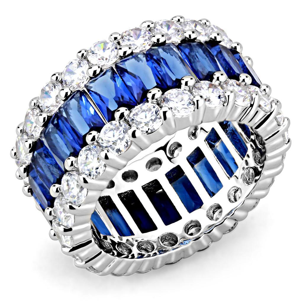 JCE1527 Rhodium Brass Ring with Synthetic  in Montana