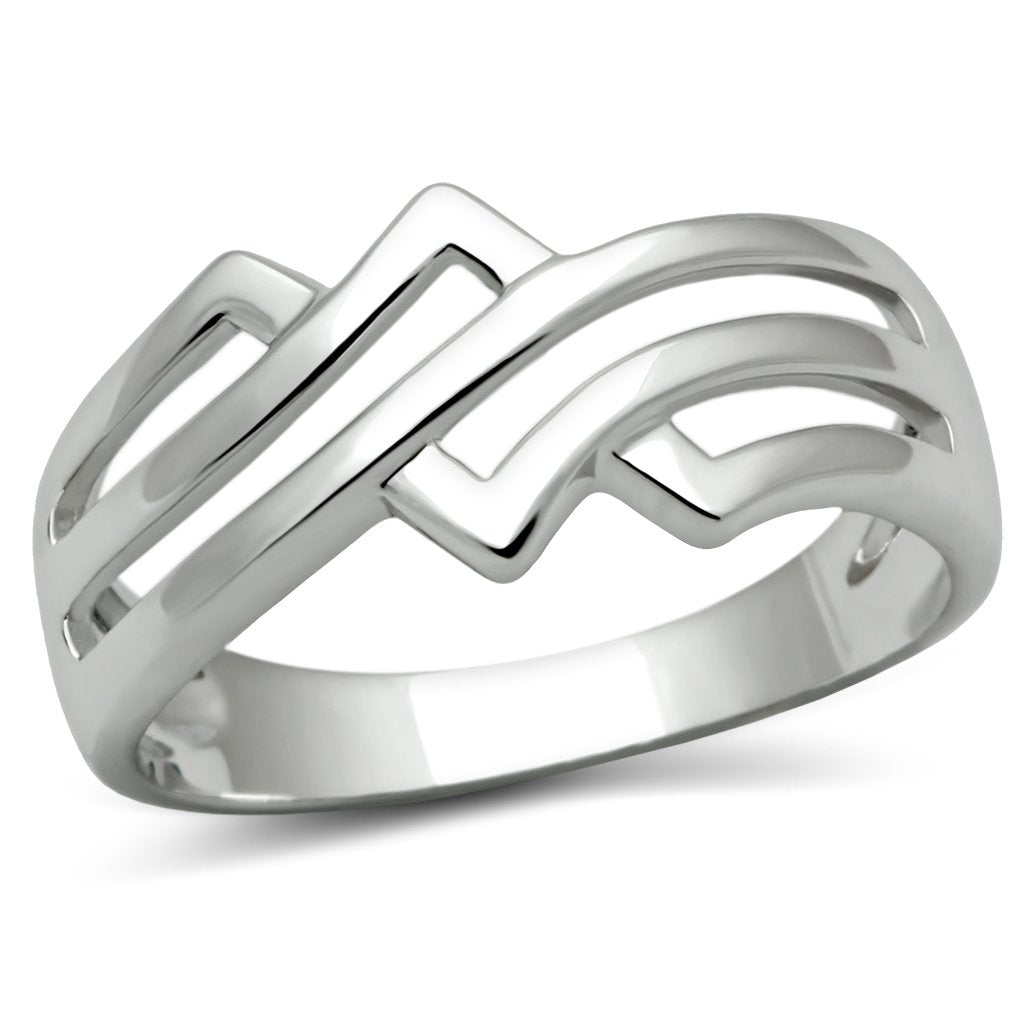 JCE163 Rhodium Brass Ring with No Stone