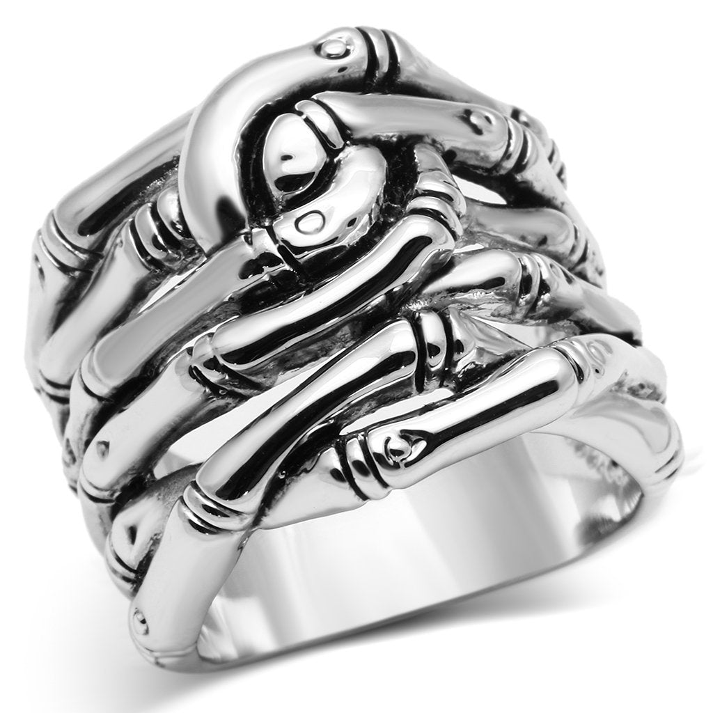 JCE253 Rhodium Brass Ring with No Stone
