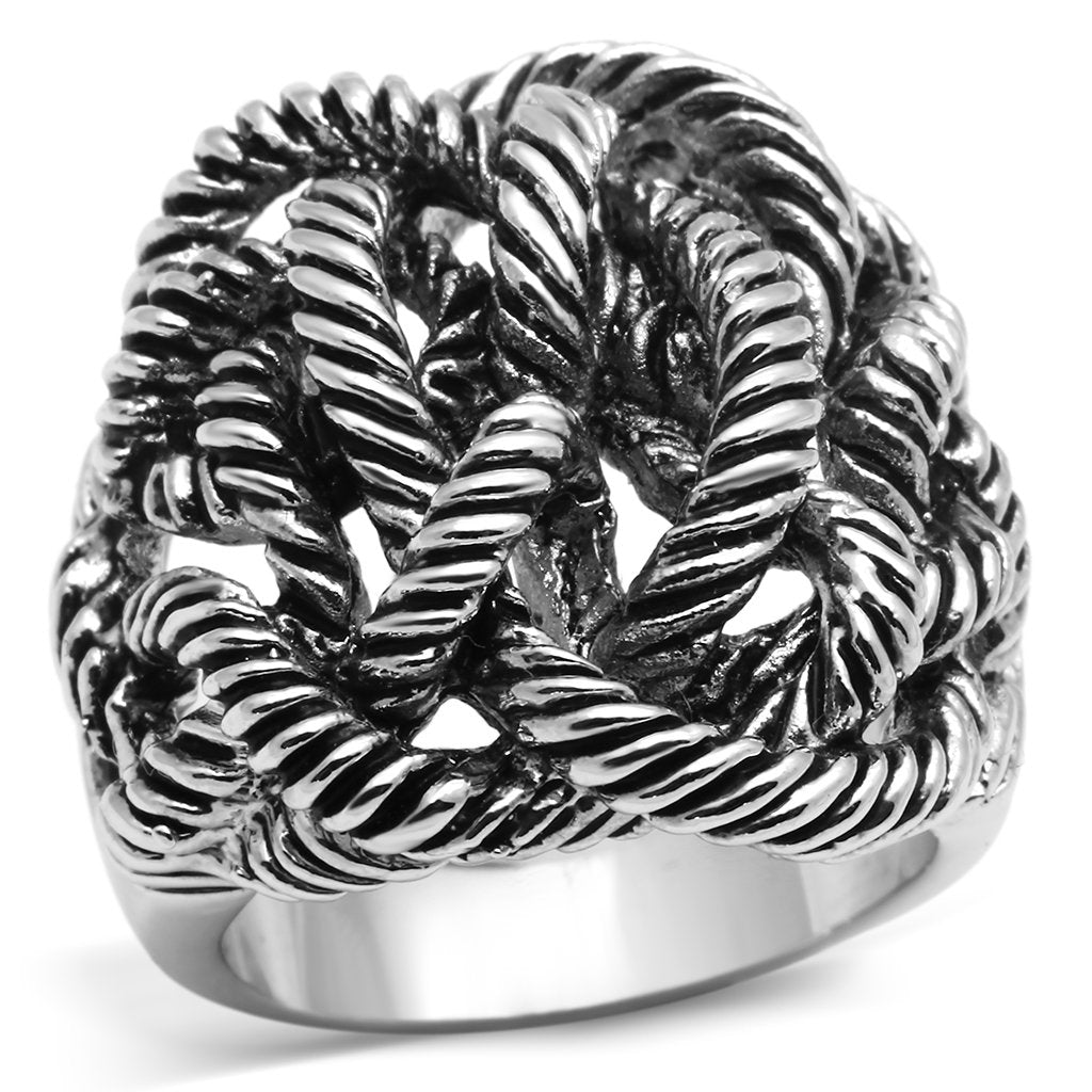 JCE257 Rhodium Brass Ring with No Stone