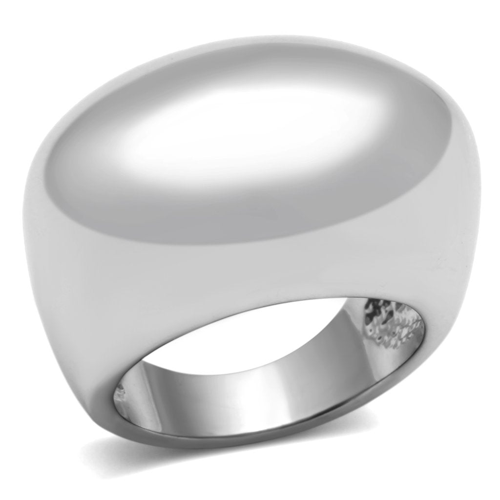 JCE281 Rhodium Brass Ring with No Stone