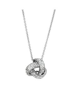 JCE408 Rhodium Brass Necklace with Top Grade Crystal in Clear