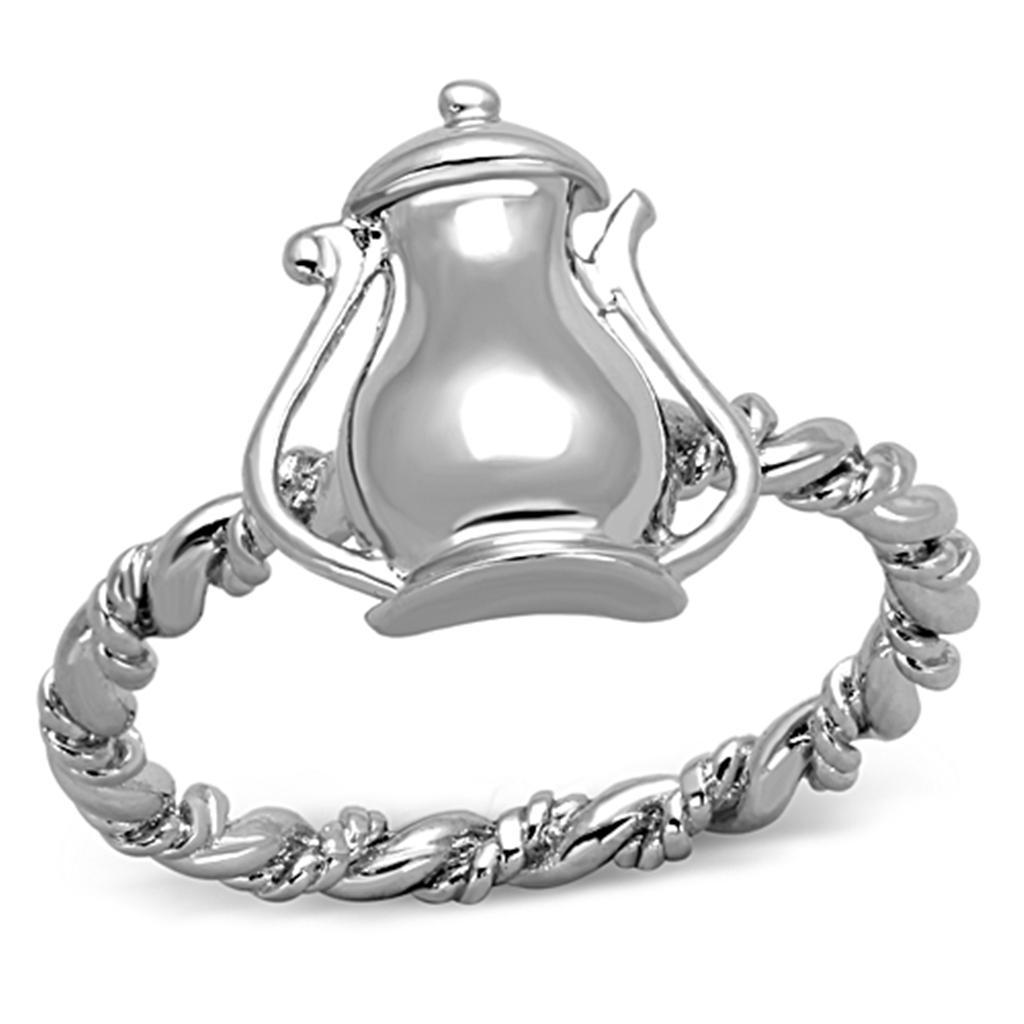 JCE607 Rhodium Brass Ring with No Stone