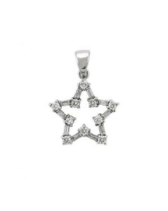 JCE081 High-Polished 925 Sterling Silver Pendant with AAA Grade CZ  in Clear-Default Title