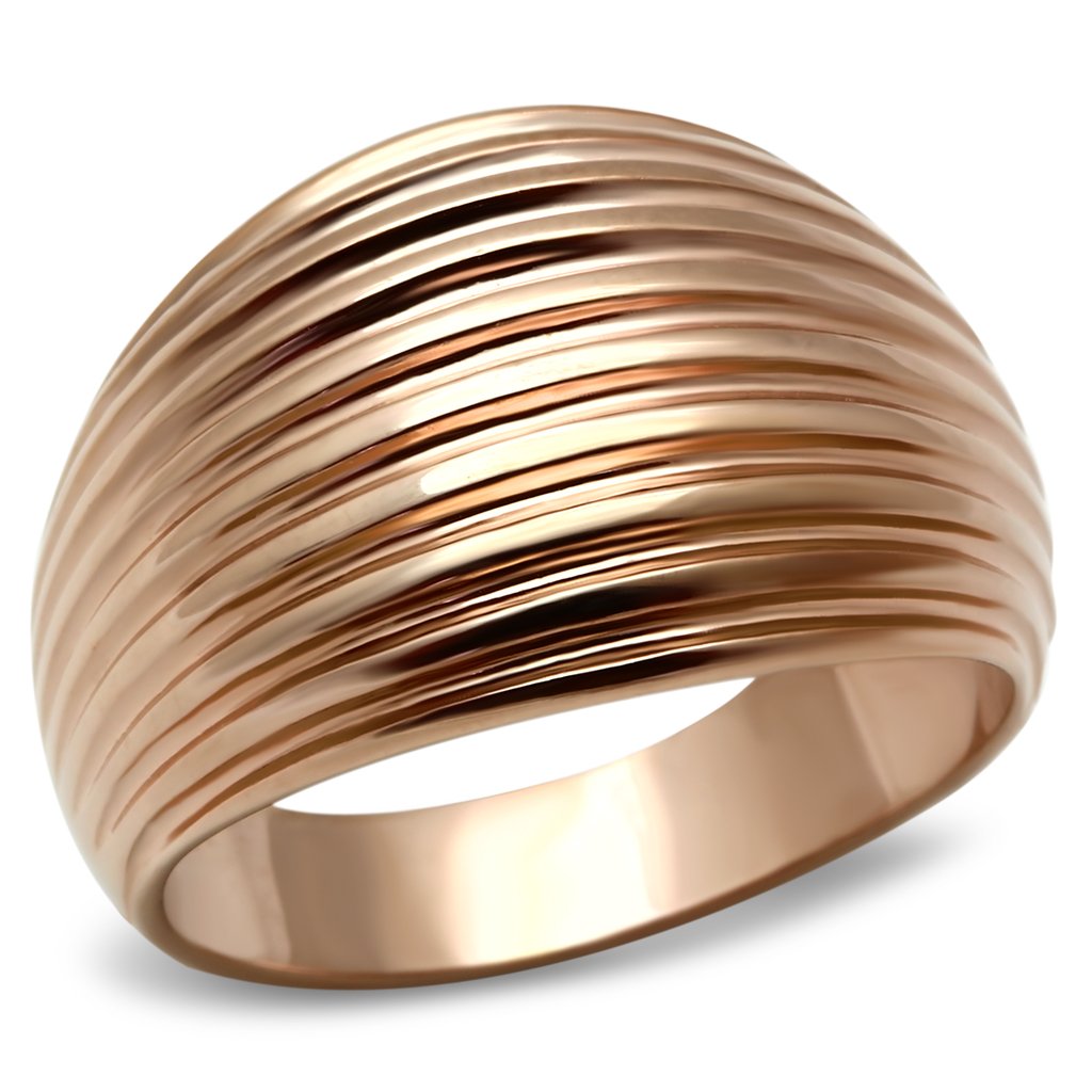 JCE206 IP Rose Gold(Ion Plating) Brass Ring with No Stone