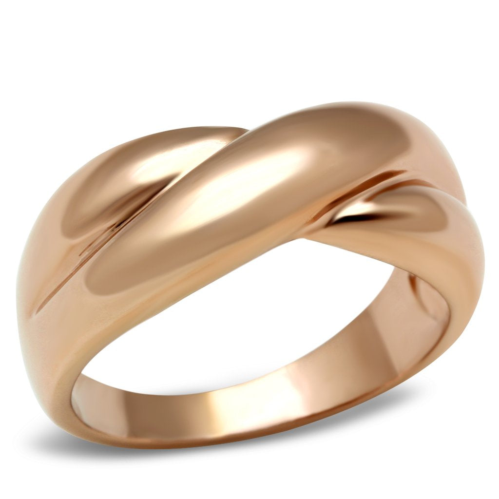 JCE208 IP Rose Gold(Ion Plating) Brass Ring with No Stone