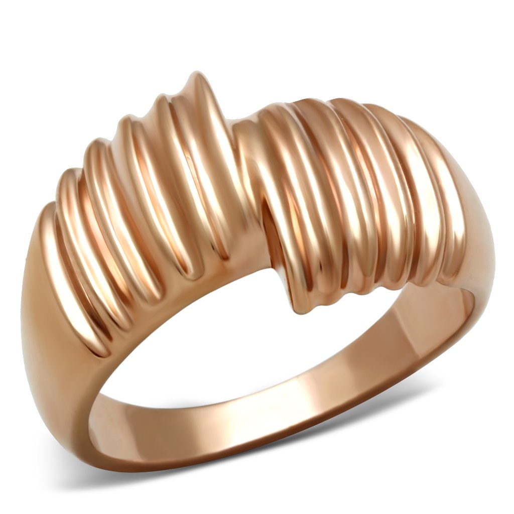JCE212 IP Rose Gold(Ion Plating) Brass Ring with No Stone