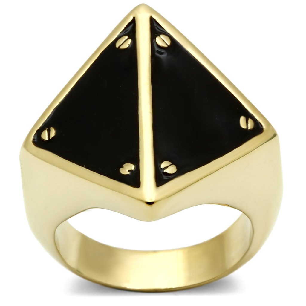 JCE325 IP Gold(Ion Plating) Brass Ring with Epoxy in Jet