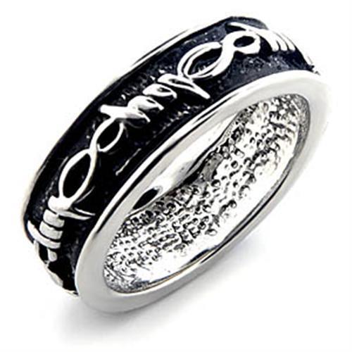 JCE015 Rhodium Brass Ring with No Stone