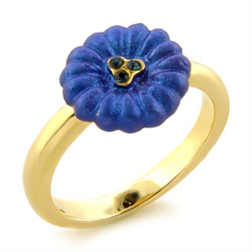 JCE091 Gold White Metal Ring with Top Grade Crystal in Montana