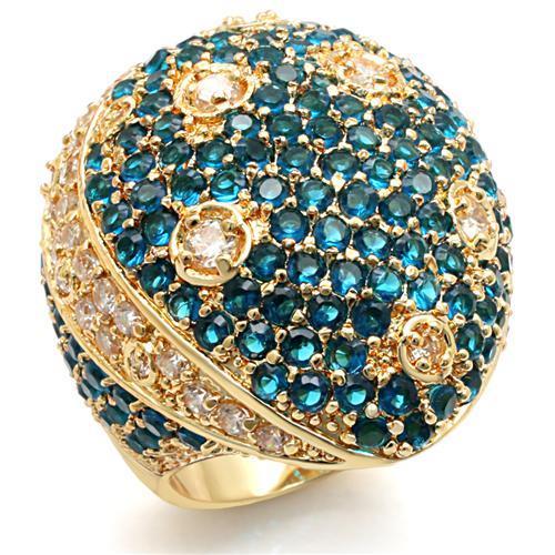 JCE1491 Imitation Gold Brass Ring with Synthetic Synthetic Glass in Montana