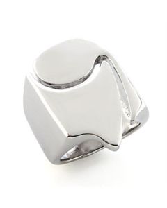 JCE192 Rhodium White Metal Ring with No Stone