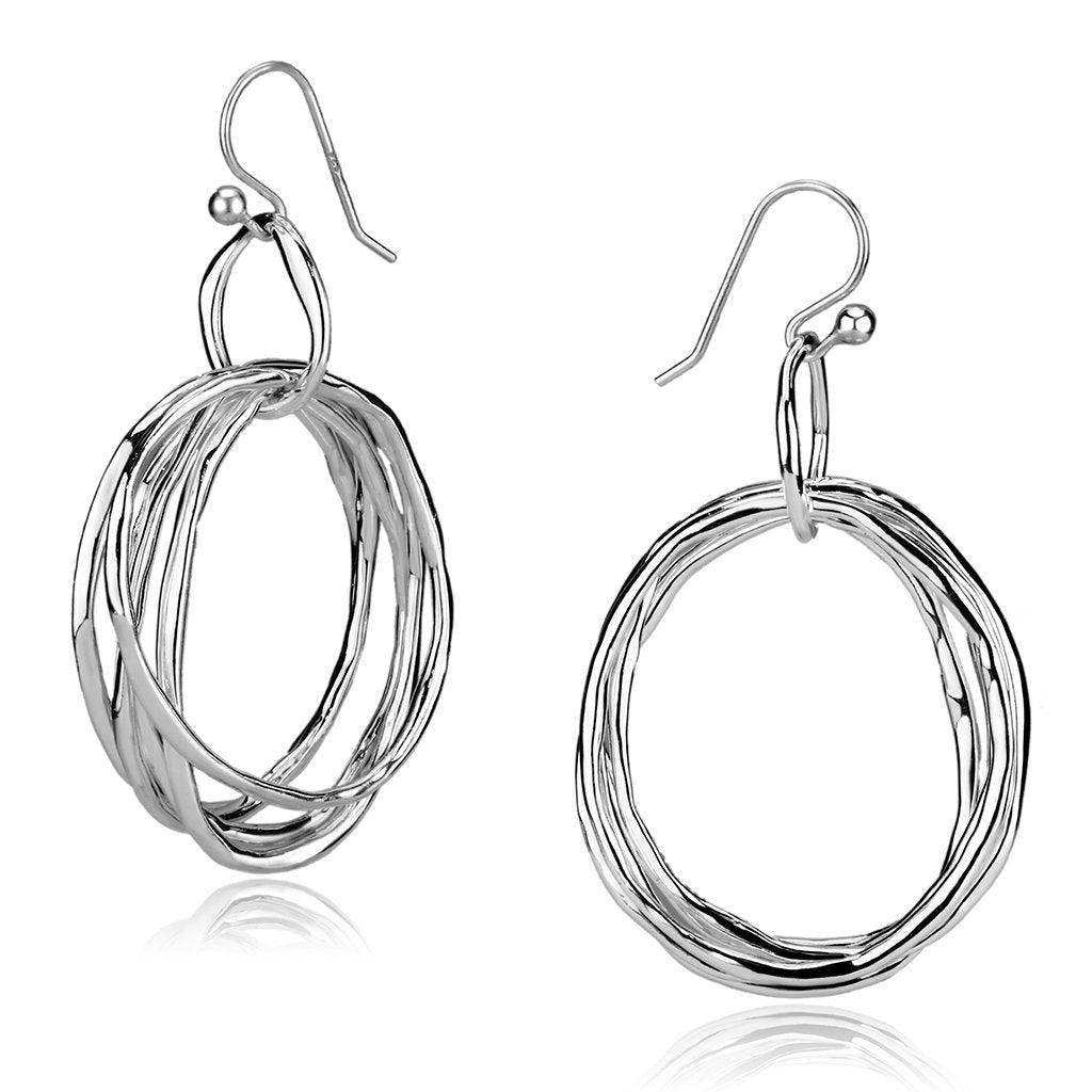JCE2521 Silver Brass Earrings with No Stone