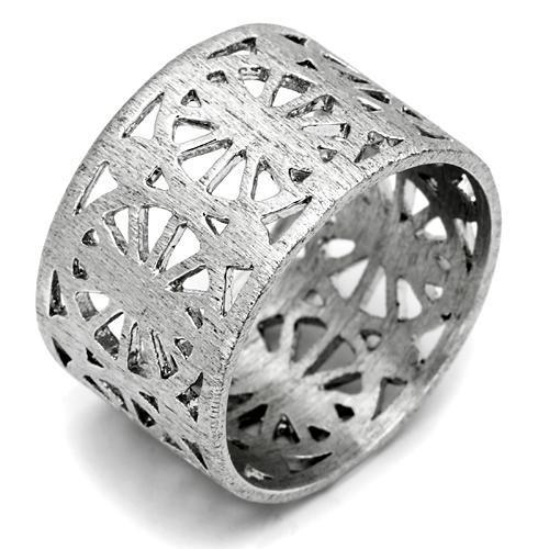 JCE2536 Rhodium Brass Ring with No Stone