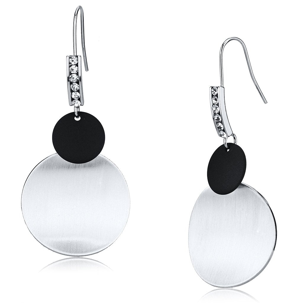 JCE2655 Special Color Iron Earrings with Top Grade Crystal in Clear