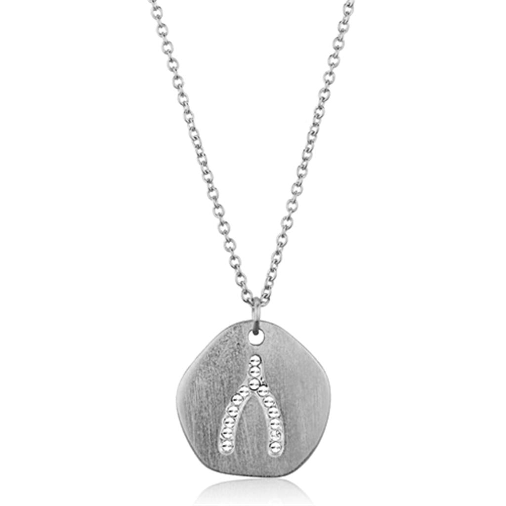 JCE3478 Rhodium+Brushed Brass Chain Pendant with Top Grade Crystal  in Clear