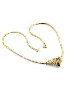 JCE369 Gold Brass Necklace with Top Grade Crystal in Black Diamond