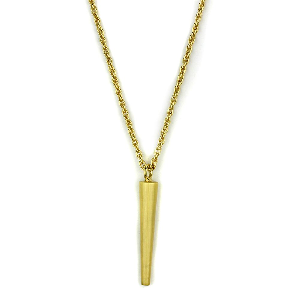 JCE3710 Gold & Brush Brass Chain Pendant with No Stone