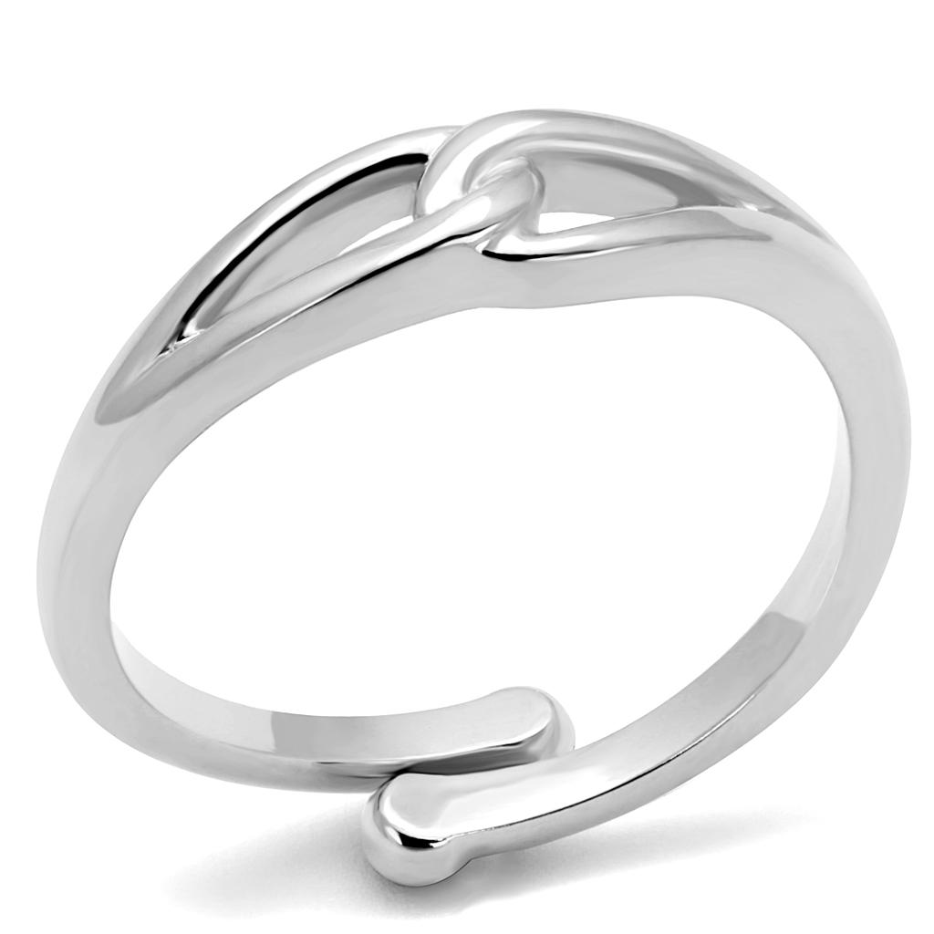 JCE3992 Rhodium Brass Ring with No Stone