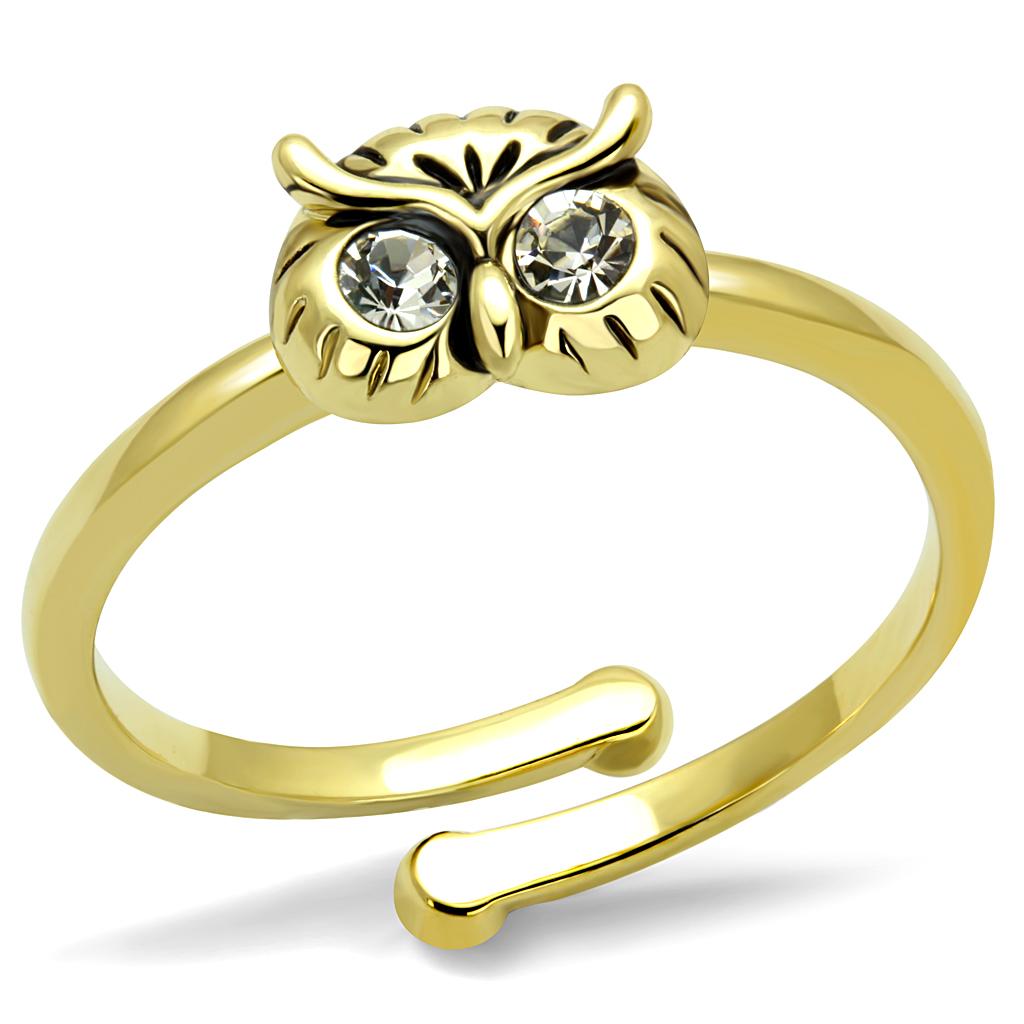 JCE4050 Flash Gold Brass Ring with Top Grade Crystal in Clear