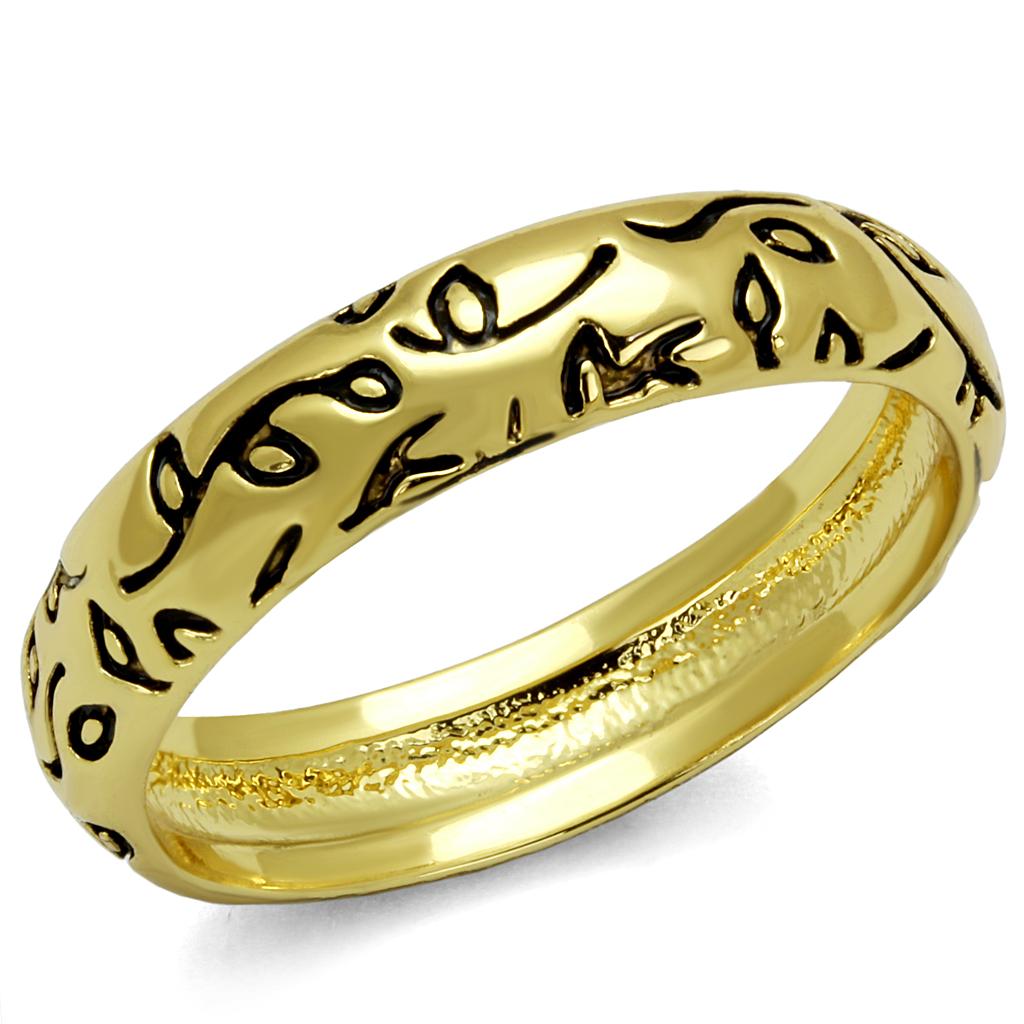 JCE4106 Gold Brass Ring with Epoxy in Jet