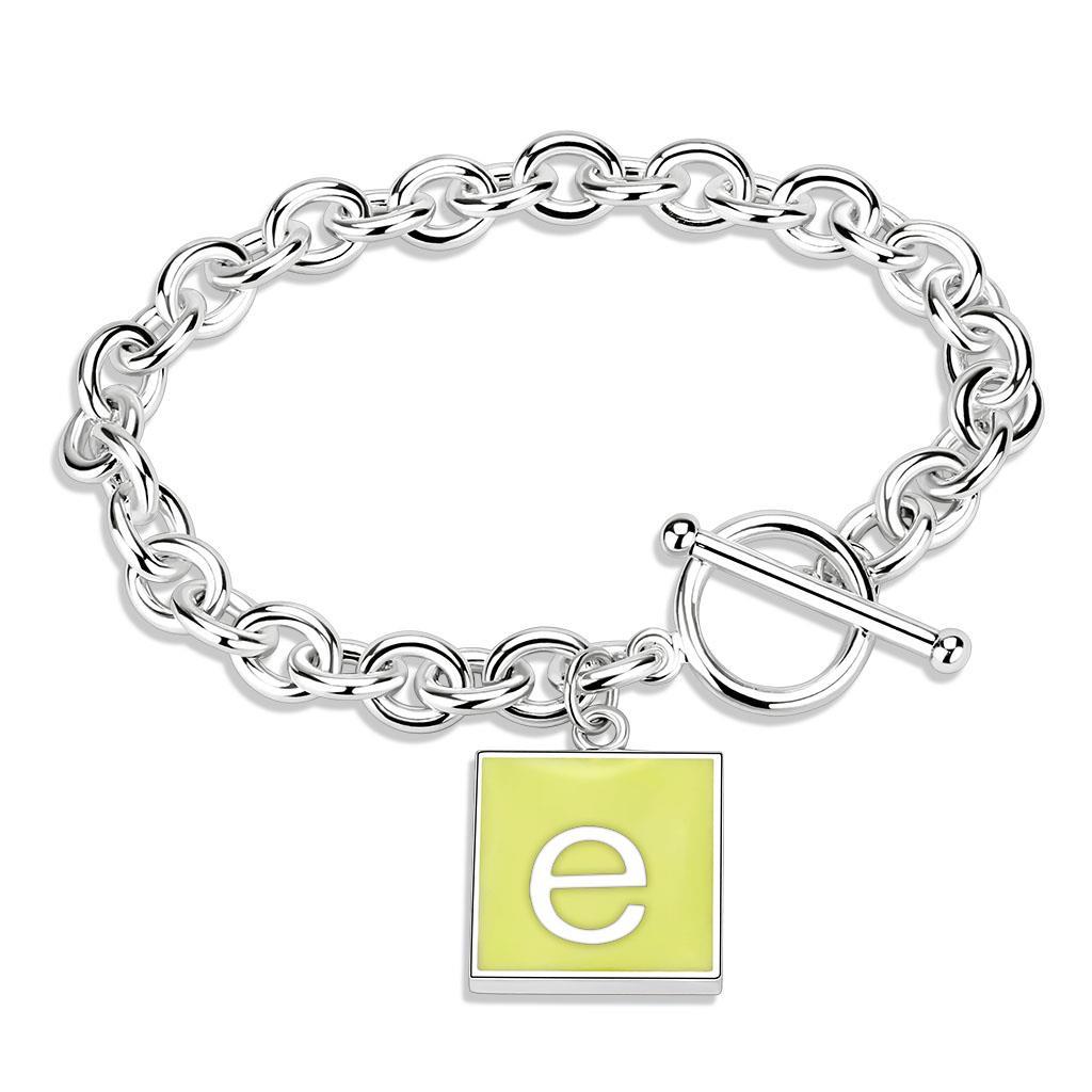 JCE4649 High-Polished Brass Bracelet with Epoxy  in Emerald