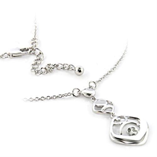 JCEA150 Rhodium Brass Chain Pendant with No Stone