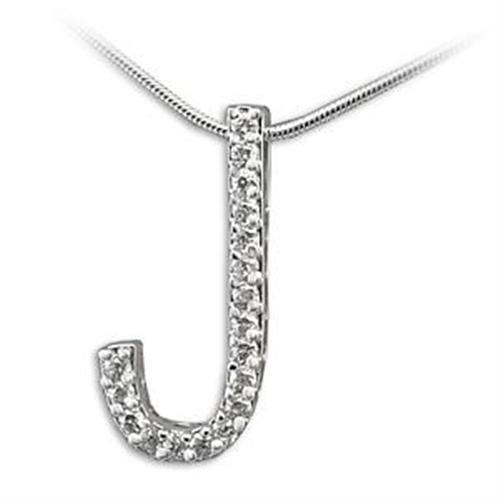 JCEA261 High-Polished 925 Sterling Silver Pendant with AAA Grade CZ  in Clear-Default Title