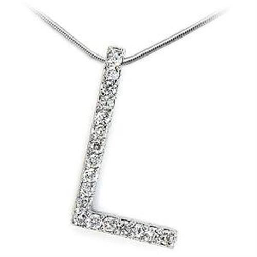 JCEA262 High-Polished 925 Sterling Silver Pendant with AAA Grade CZ  in Clear-Default Title