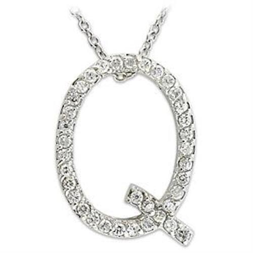 JCEA264 High-Polished 925 Sterling Silver Pendant with AAA Grade CZ  in Clear-Default Title