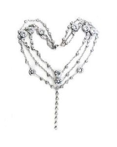 JCEA554 Rhodium 925 Sterling Silver Necklace with AAA Grade CZ in Clear