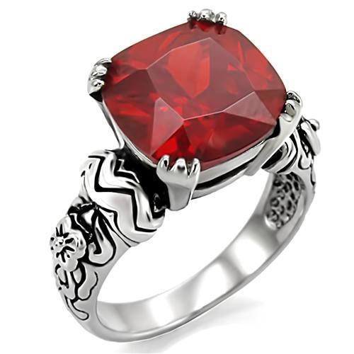 JCEA959 High polished (no plating) Stainless Steel Ring with AAA Grade CZ in Siam