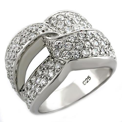 JCEAS1006 Rhodium 925 Sterling Silver Ring with AAA Grade CZ in Clear