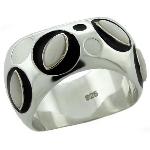 JCEAS1085 Rhodium 925 Sterling Silver Ring with Semi-Precious Opal in White
