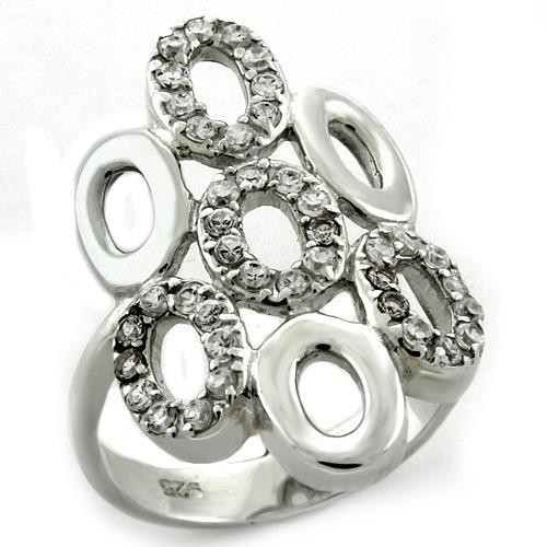 JCEAS1127 High-Polished 925 Sterling Silver Ring with AAA Grade CZ in Clear