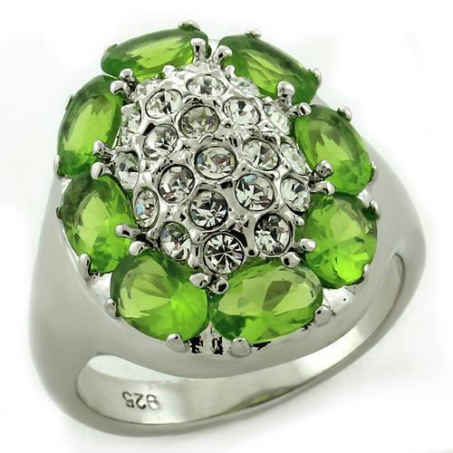 JCEAS1153 High-Polished 925 Sterling Silver Ring with AAA Grade CZ in Clear