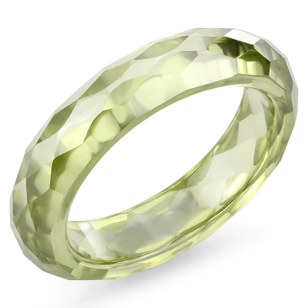 JCES082 Stone Ring with AAA Grade CZ in Olivine color