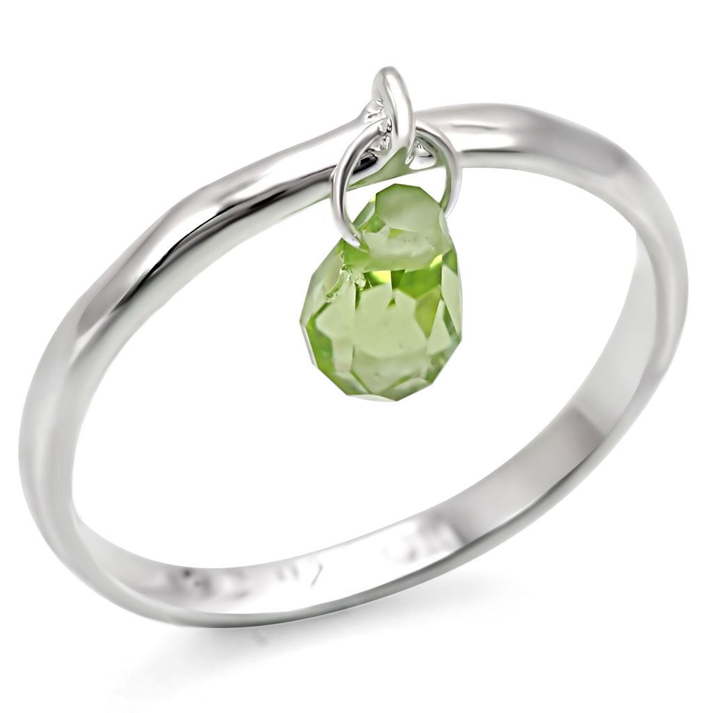 JCES321 Silver 925 Sterling Silver Ring with Genuine Stone in Peridot