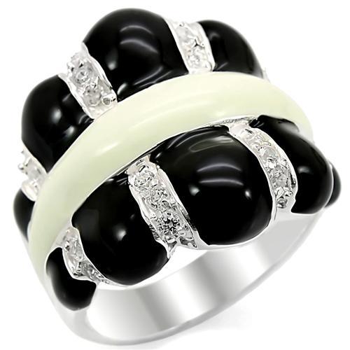 JCES364 Silver 925 Sterling Silver Ring with AAA Grade CZ in Clear