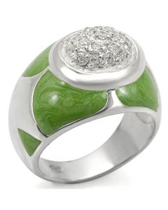 JCES457 Silver 925 Sterling Silver Ring with AAA Grade CZ in Clear