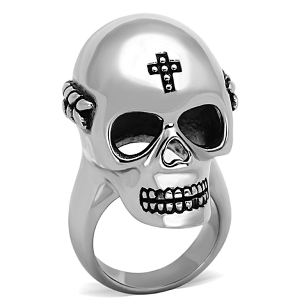 JCE1202 High polished (no plating) Stainless Steel Ring with Epoxy  in Jet