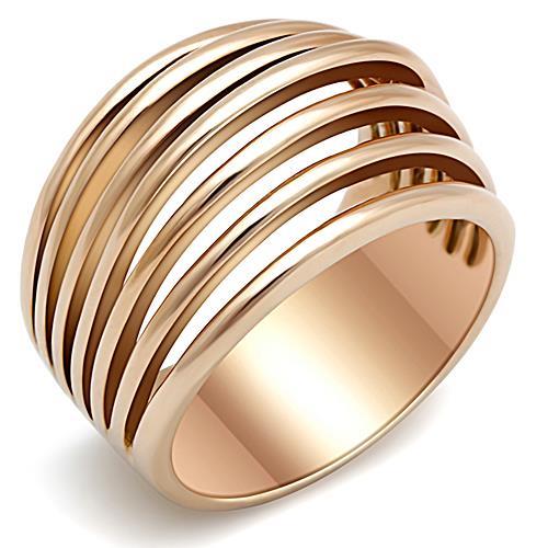 JCE1414 IP Rose Gold(Ion Plating) Stainless Steel Ring with No Stone